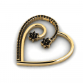 Gold heart necklace with 0.30ct diamonds