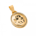 Medalik złoty diamentowany z Aniołem Stróżem 14kr