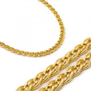 Wide 14k yellow gold men's chain