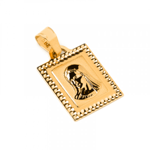 Medalik złoty z Matką Boską na chrzest roczek