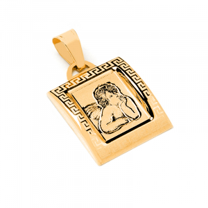 Medalik złoty z Aniołkiem 14kr model grecki 