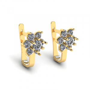 14 karat gold earrings with zirconia