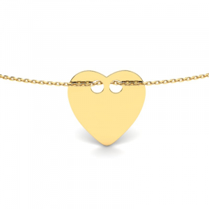 Gold bracelet with flat shiny heart to engrave