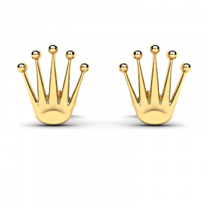 Kolczyki złote błyszczące korony