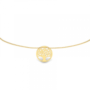 8k yellow gold bracelet with tree of life 