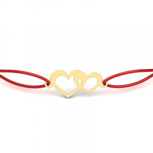 8k gold two hearts bracelet for beautiful gift  (1)