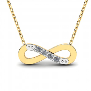 8k gold necklace with zirconia encrusted infinity