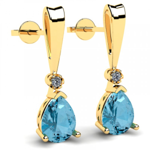 Gold earrings with 1.50ct topazes and diamonds