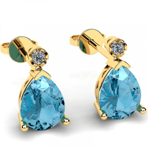 Gold earrings with 1.50ct topazes and diamonds (1)