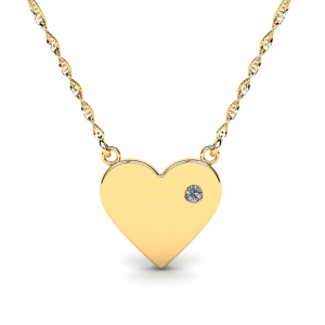 14k gold necklace with diamond heart