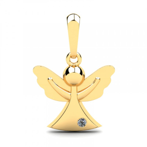 Wonderful 8kt gold angel pendant