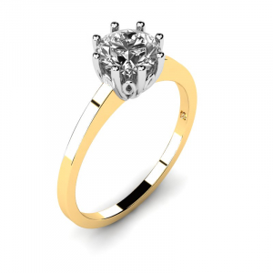 Klasyczny pierścionek złoty zaręczynowy