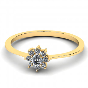 Gold star engagement ring