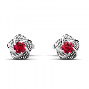 White gold earrings with created rubies gift (1) (1)