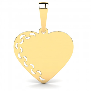 Gold heart pendant free engraving (1)
