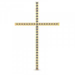 Krzyż złoty duży z błyszczącymi cyrkoniami