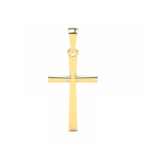 Krzyż złoty klasyczny błyszczący komunia chrzest 