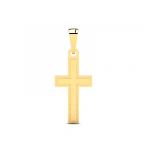 Smooth gold cross first communion christening