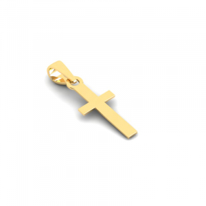 Krzyż złoty klasyczny błyszczący komunia chrzest