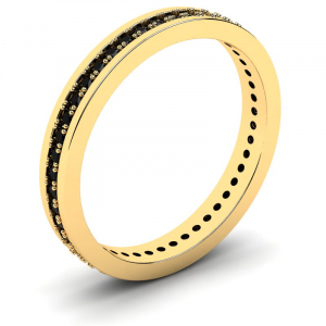 Obrączka złota z czarnymi cyrkoniami rings