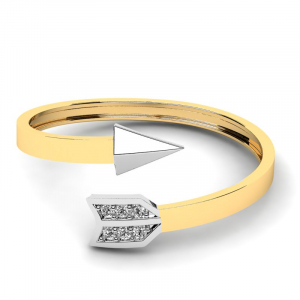 Pierścionek złoty strzała miłości na zaręczyny