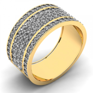 Pierścionek złoty szeroka obrączka zaręczyny