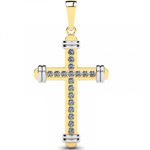 Krzyż złoty z brylantami 0,27ct