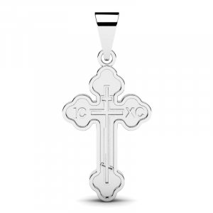 Krzyż pełny z białego złota protestancki 14kr
