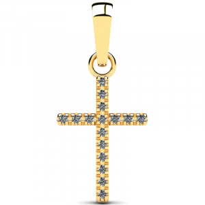 Krzyżyk złoty z cyrkoniami komunia chrzest