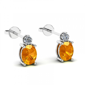 White gold diamond and tanzanite stud earrings