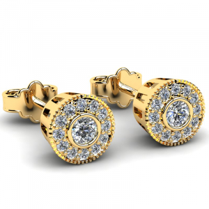 Exclusive gold earrings with diamonds 0,50ct