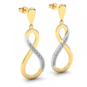 Gold earrings with 0.07ct diamonds gift