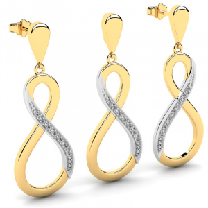 Gold earrings with 0.07ct diamonds gift (1)