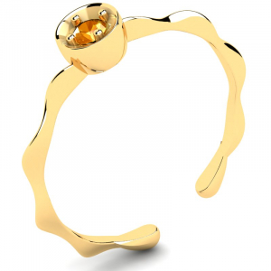 Pierścionek złoty z pomarańczową cyrkonią 