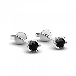Classic black diamond stud earrings  0,10ct