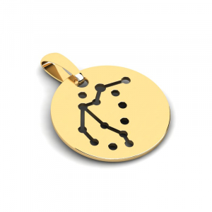 Wisiorek złoty kółko znak zodiaku Wodnik aquarius