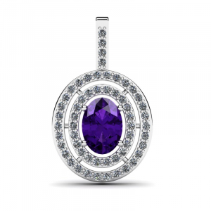 White gold pendant with sapphire and diamonds  (1) (1) (1) (1)