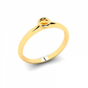 Klasyczny pierścionek złoty z cytrynem 0,10ct