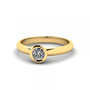 Klasyczny pierścionek złoty z cyrkonią 4mm