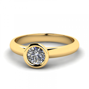 Klasyczny pierścionek złoty z cyrkonią 5mm 14kr