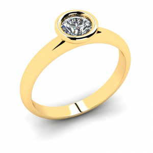 Klasyczny pierścionek złoty z cyrkonią 5mm