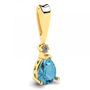 Gold necklace with 0.92ct aquamarine and diamond (1)
