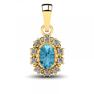 Gold pendant with 0.24ct sapphire and diamonds (1)