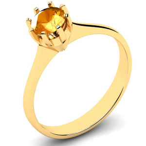 Klasyczny pierścionek złoty z cytrynem 0,50ct