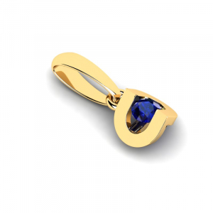 14ct gold necklace with natural sapphire 0,16ct