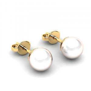 Kolczyki złote klasyczne z perłami 6mm