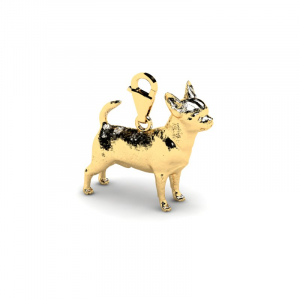 Charms złoty pies Chihuahua grawer