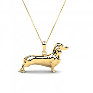 Naszyjnik złoty pies jamnik dachshund grawer