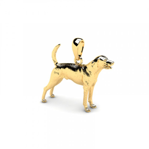 Wisiorek złoty pies foxhund amerykański grawer