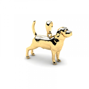 Wisiorek złoty pies beagle grawer